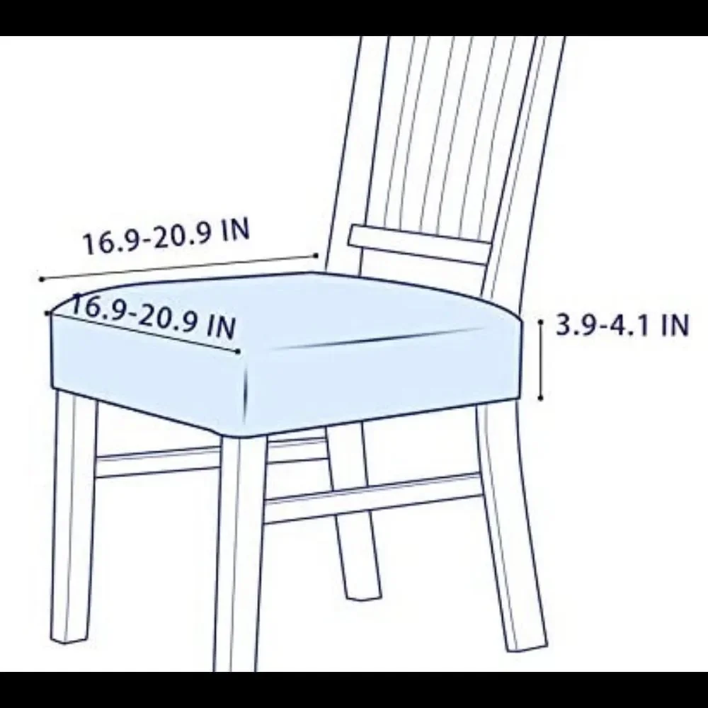 Subrtex Dining Room Chair Seat Covers Stretch (Light Grey, 2PCS)
